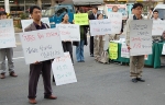 감신대 학생들이 감리교사랑모임을 결성해 김홍도 목사의 처벌을 요구하고 나섰다. 사진은 감리회 총회 대 감신대 학생들이 시위를 하는 모습. ⓒ뉴스앤조이 이승규 
